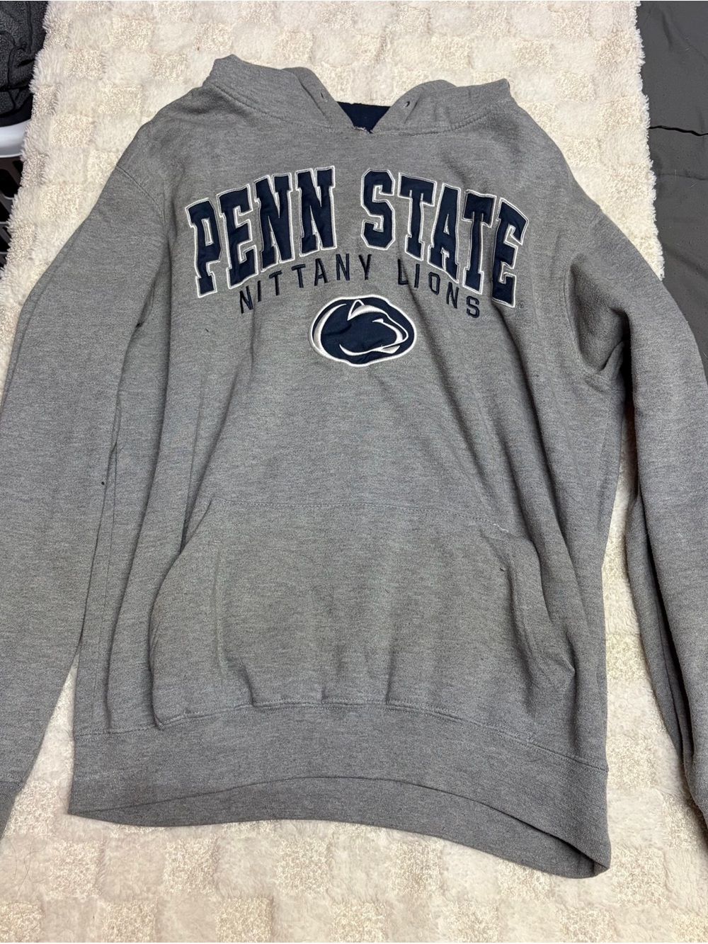 Colosseum Penn State Gray Crewneck Sweatshirt with Navy Logo